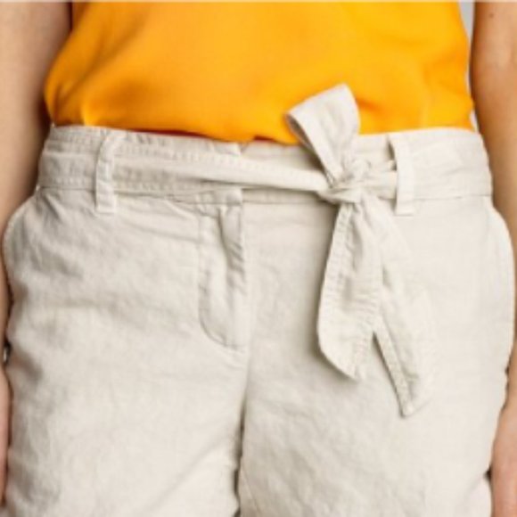 Jcrew Linen & Cotton Seaside Shorts with Belt | Cream Off-white Womans S… - Picture 4 of 15